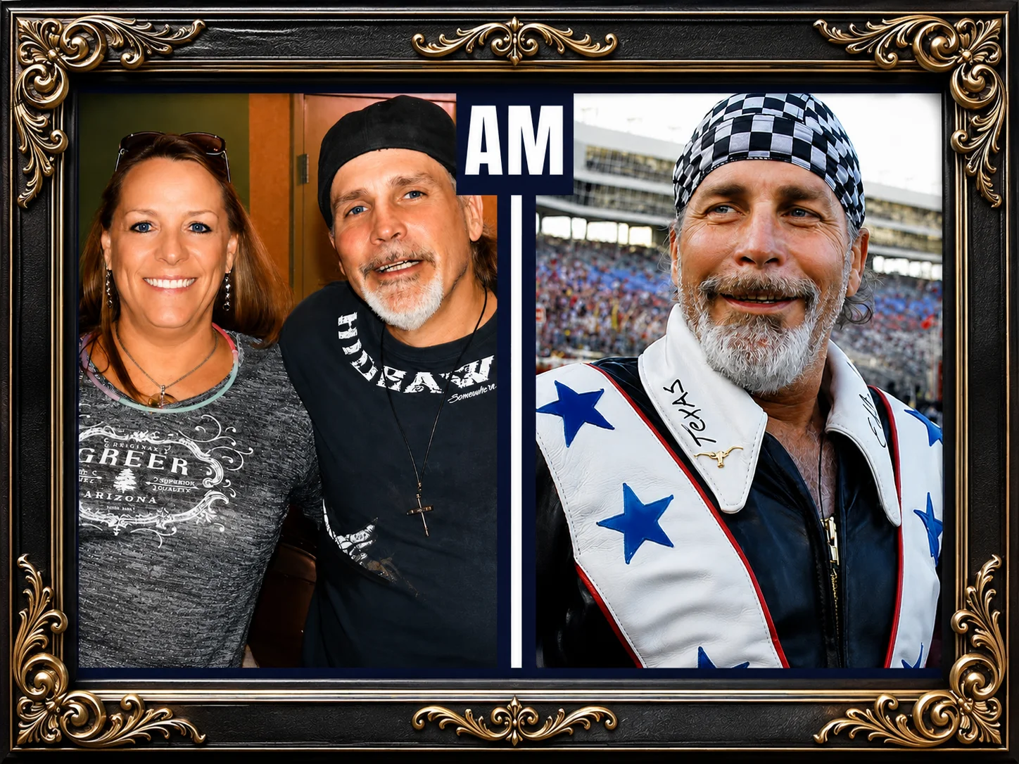 Tracey Knievel featured in a premium framed portrait collage celebrating her family legacy and public profile.